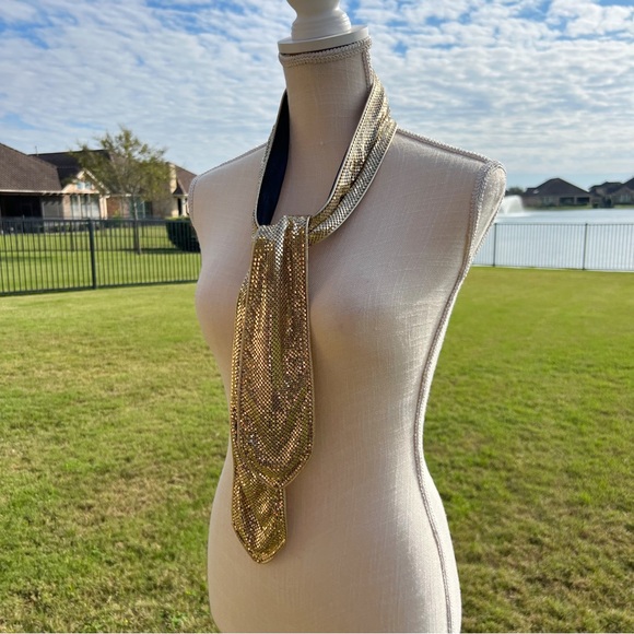 Vintage gold mesh scarf and belt - Picture 2 of 10